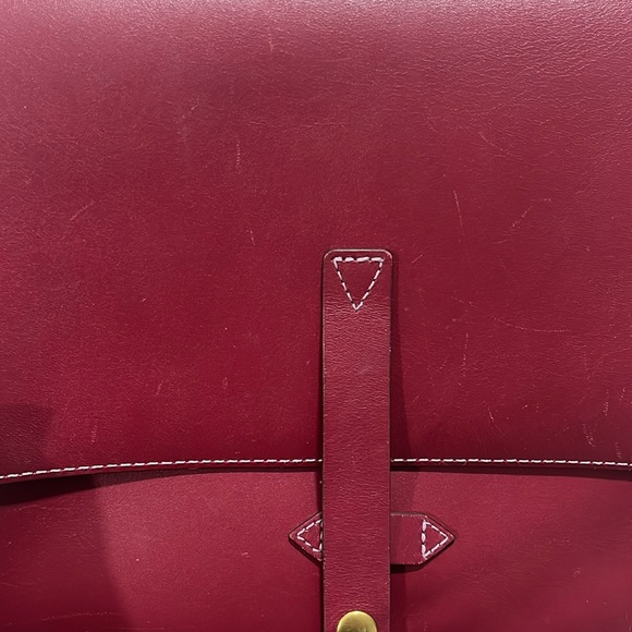 IIIBeCa by Joy Gryson Crossbody/Shoulder Bag Burgundy Leather - Picture 12 of 12